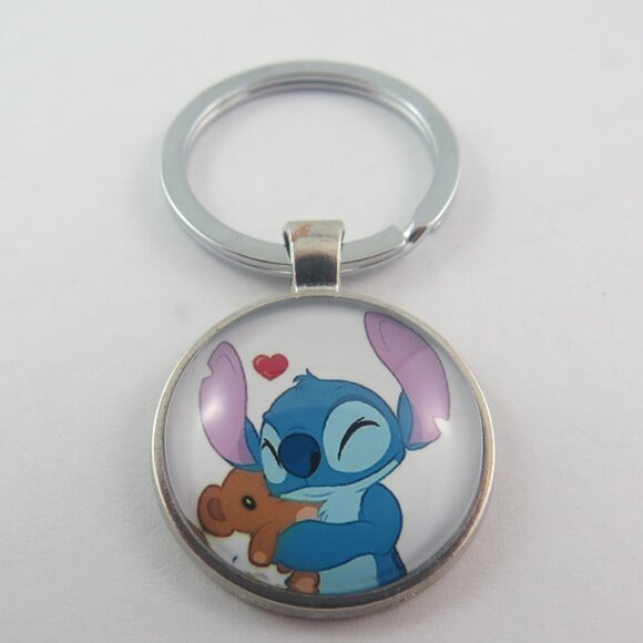 Cute Cartoon Character Keychain Blue Alien Key Ring Gift for Him or Her Alien - Picture 1 of 4